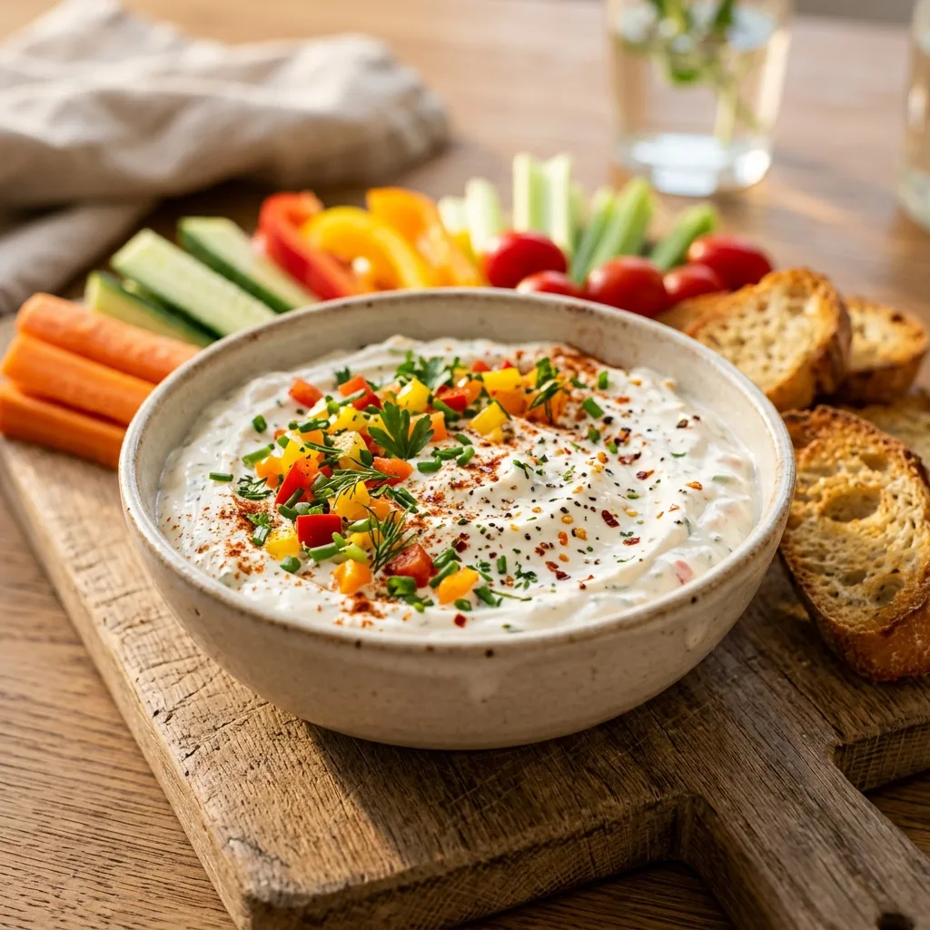 Cremiger Party Dip – schnell, einfach & perfekt für jede Feier 10 Creamy party dip in bowl 202605071522