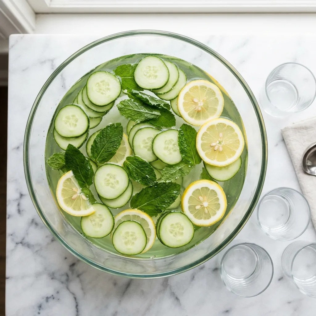 Getränke Rezepte – frisch zubereitet, voller Geschmack und für jeden Anlass 11 Cucumber herb water in bowl 202605030051