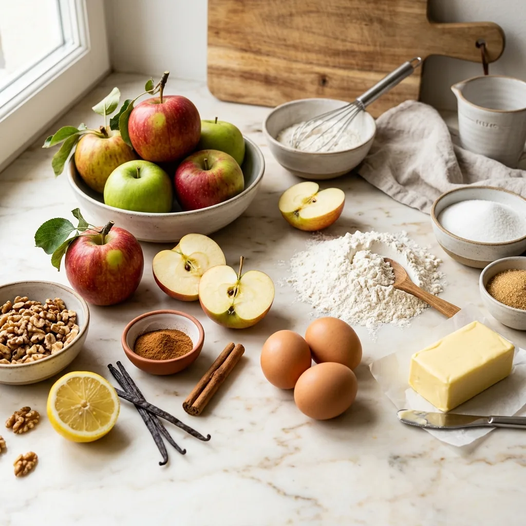 Kuchen Rezepte: Die besten einfachen Ideen zum Nachbacken 9 Raw ingredients for apple cake 202605050021