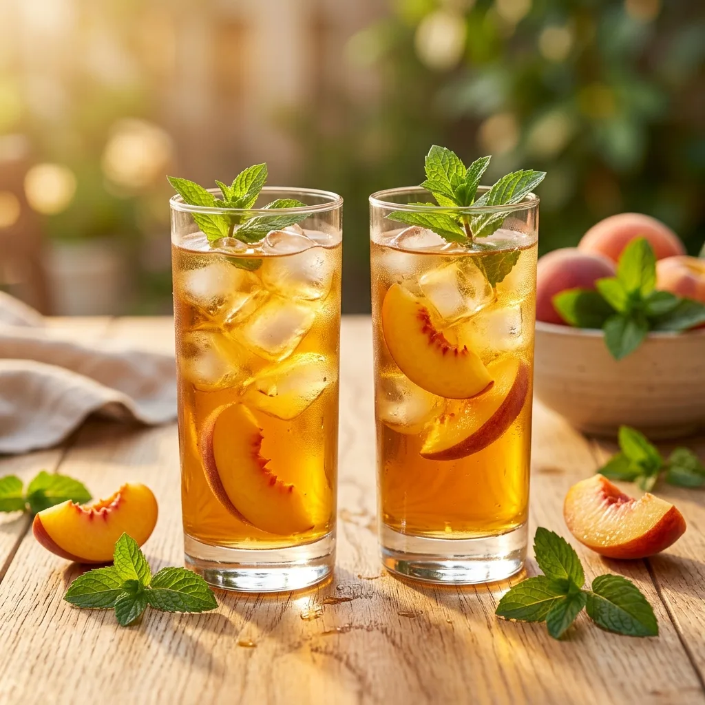 Two glasses peach iced tea 202605041903