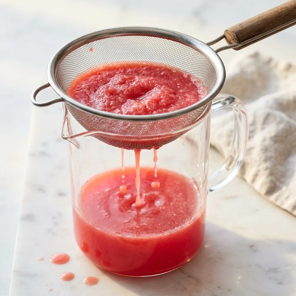 Sommer Getränke: 7 erfrischende Rezepte für heiße Tage 10 Watermelon puree strained into p… 202605041840